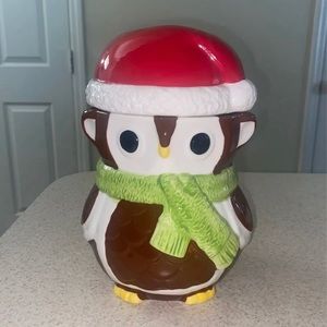 Woodland Owl Christmas Cookie Jar